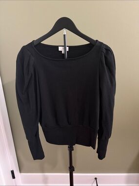 AG Black Puff Sleeve Women’s Top - Classic Boatneck